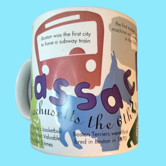 Starbucks Massachusetts Coffee Mug Cup Fun Facts States of Bean 1997  16 oz - Picture 1 of 16